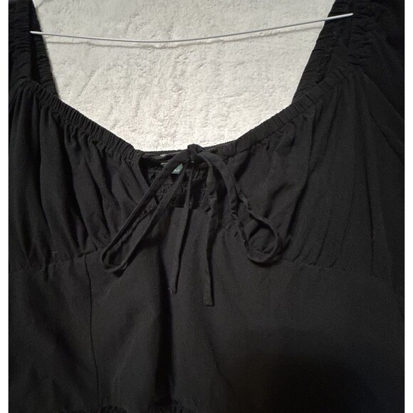 Wild Fable Long Puffy Sleeve Crop Top Women’s Large Black Form Fitting ￼ - Picture 3 of 7